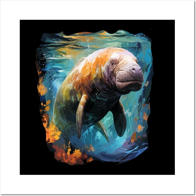 Manatee Rainbow Wall Art by JH Mart